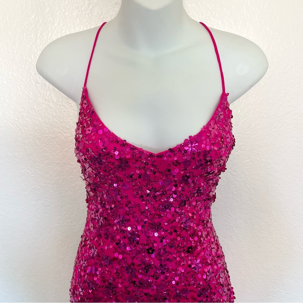 Mac Duggal Pink Sequin Maxi Dress - Picture 7 of 16